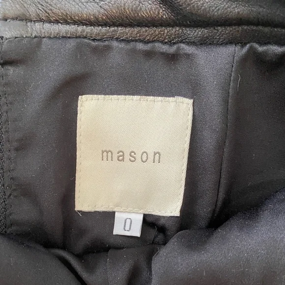 Mason Leather Black Pencil Skirt Zippers size 0 - Picture 10 of 14